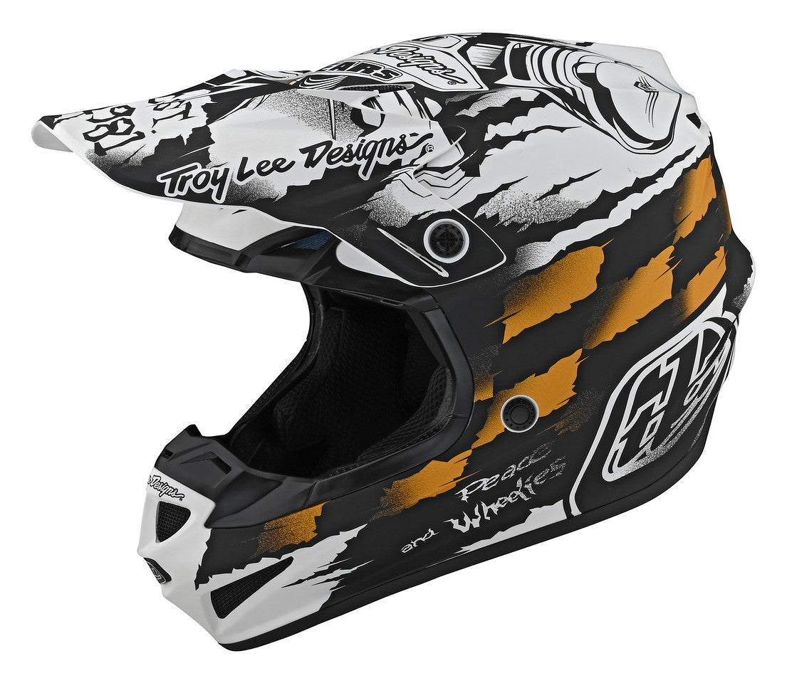 Casco Troy Lee Designs Se4 Polyacrylite Strike White / Black